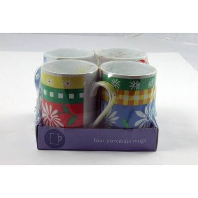 Pack of 4 Assorted Daisies Mugs