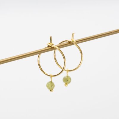 gemstone hoops - gold - peridot