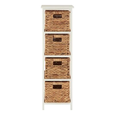 Padstow 4 Drawer White Hyacinth Storage Unit