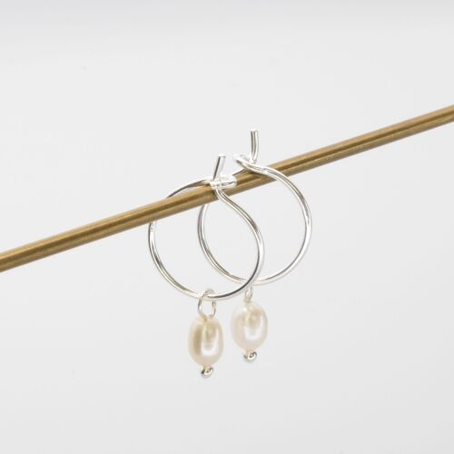 gemstone hoops - Silber - Süßwasserperle