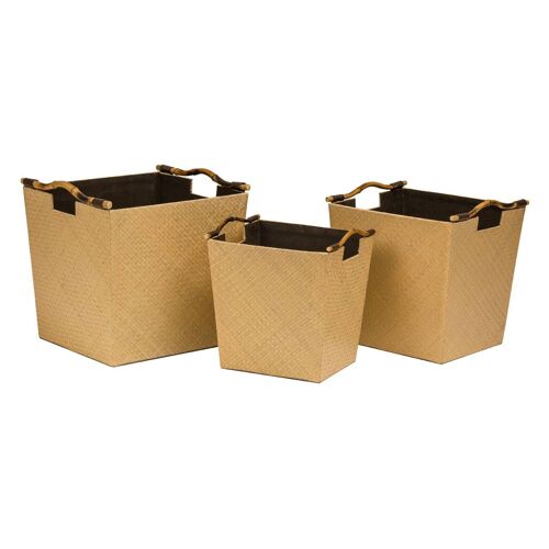 Pandanus Natural Storage Baskets - Set of 3