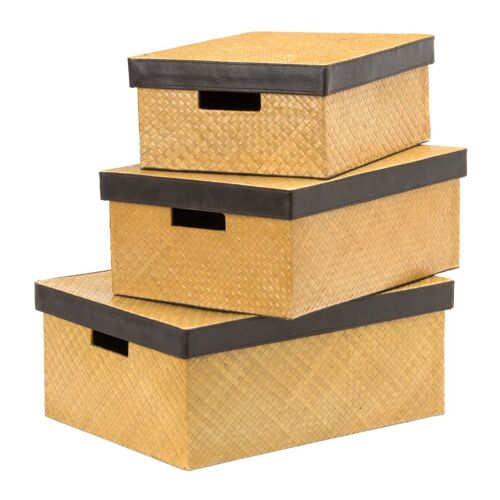 Pandanus Natural Storage Boxes - Set of 3