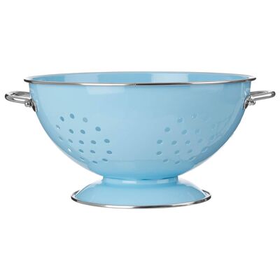 Pastel Blue Enamel Retro Colander