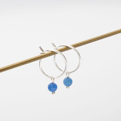 gemstone hoops - Silber - Achat blau