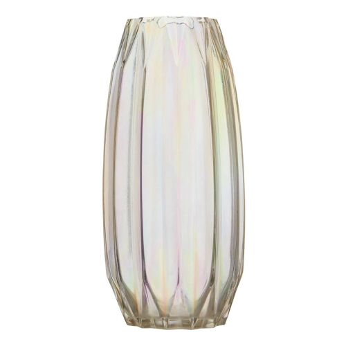 Petro Large Glass Vase with Iridescent Finish