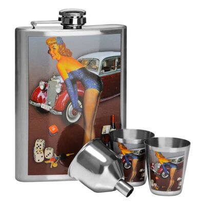 Pin-up Hip 8oz 2 Cups Flask Set