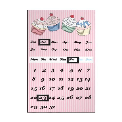 Pink Cupcake Magnetic Calendar