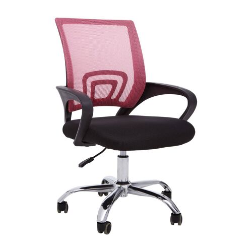 Pink Home Office Chair with Black Armrest