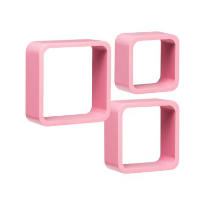 Pink MDF Wall Cubes - Set of 3