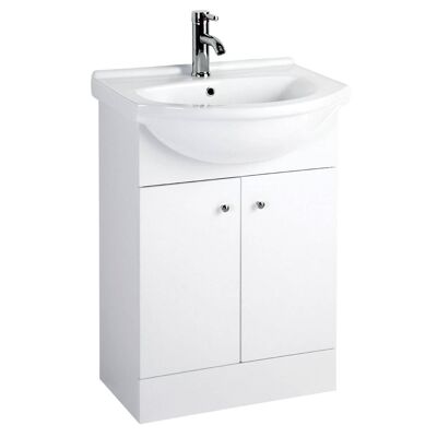 Plaza Basin and Under Sink White Cabinet Set