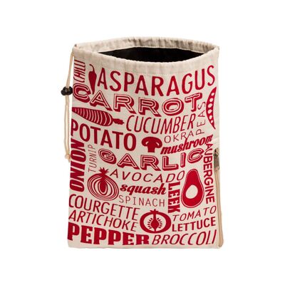 Porter Red and Natural Vegetable Bag