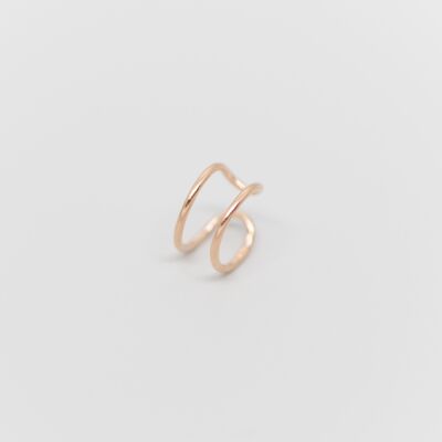 tiny double ear cuff - rose gold