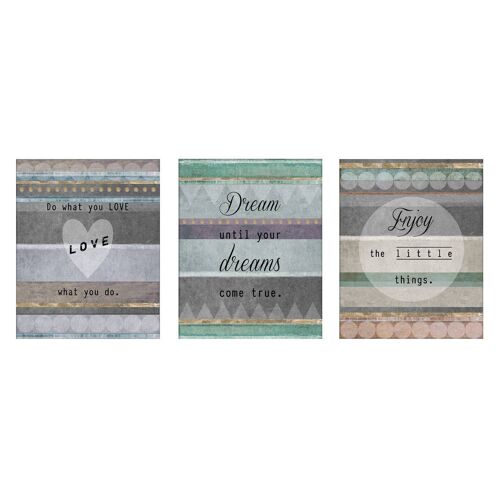 Positive Typography Wall Plaques - Set of 3
