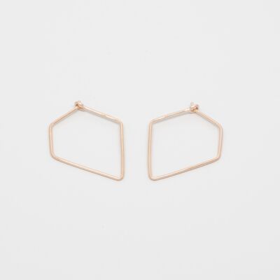 square hoops - rose gold