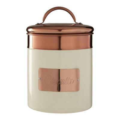 Prescott Cream / Copper Biscuit Canister