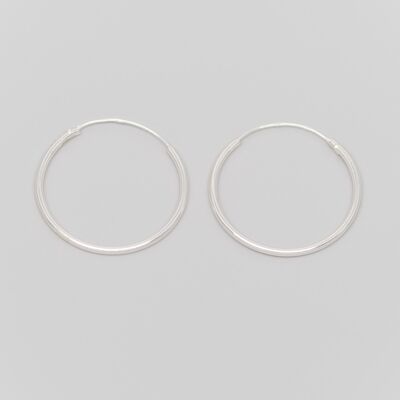 simple hoops - silver - M