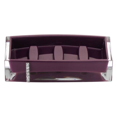 Purple Acrylic and Crystal Soap Dish