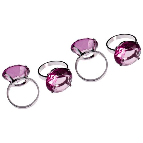 Purple Diamante Napkin Rings - Set of 4