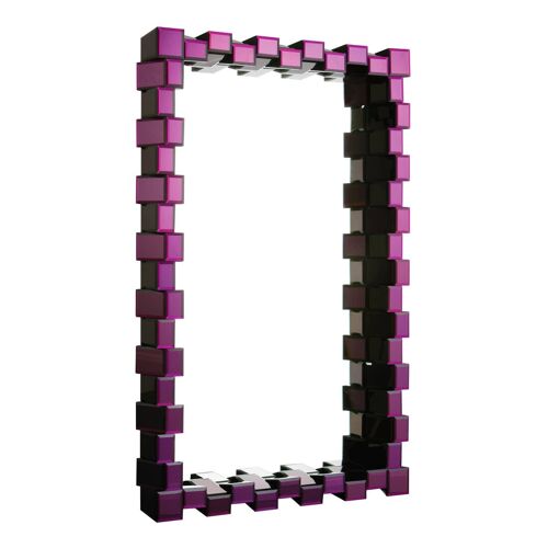 Purple Mirrored Box Frame Mirror