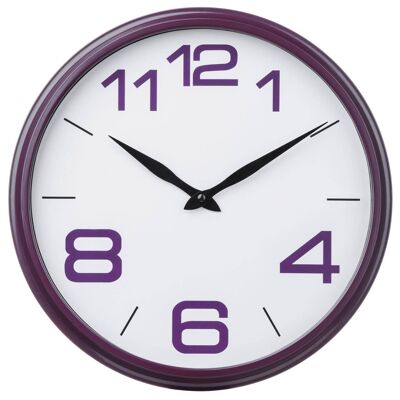Purple Plastic Frame Wall Clock
