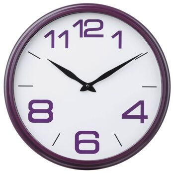 Horloge murale en plastique violet 1