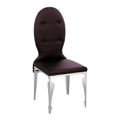 Purple Silk Chair with Stainless Steel Legs