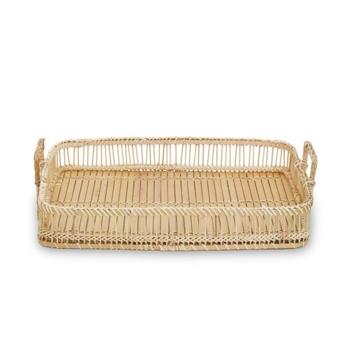 Rectangular Natural Rattan and Bamboo Tray