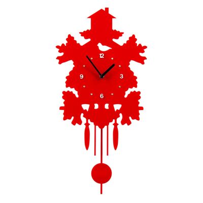 Red Acrylic Pendulum Wall Clock