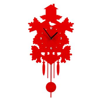 Horloge murale à pendule en acrylique rouge 2