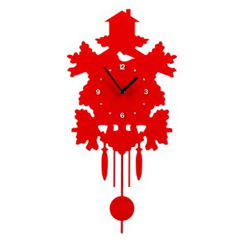 Horloge murale à pendule en acrylique rouge 4