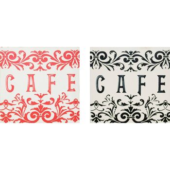 'Café' assorti rouge et noir Impression sur toile 2