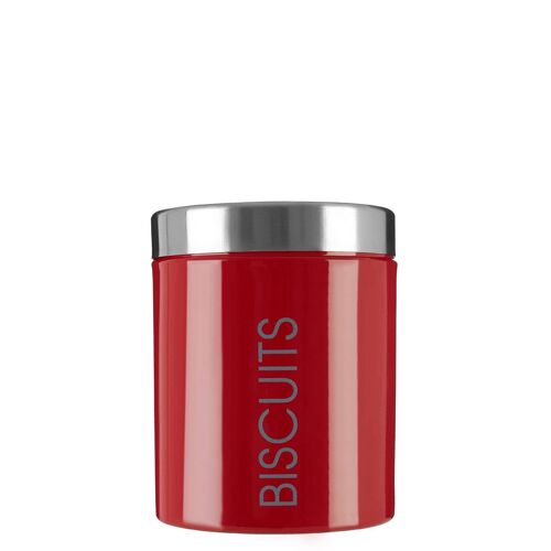 Red Enamel Biscuit Canister