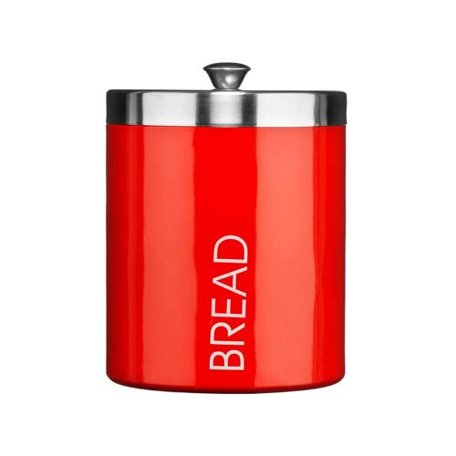 Red Enamel Bread Bin