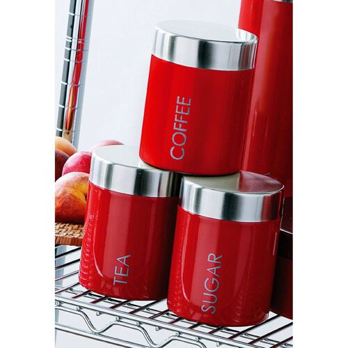 Red Enamel Coffee Canister
