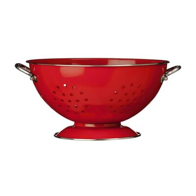 Red Enamel Colander