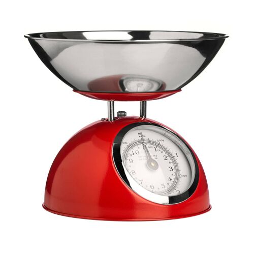 Retro kitchen scale - red