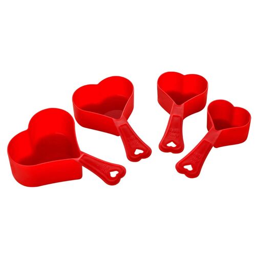 Red Heart Measuring Cups - Set of 4