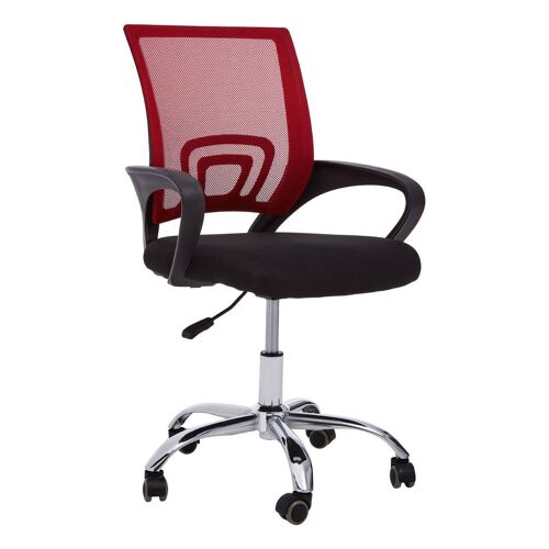 Red Home Office Chair with Black Armrest