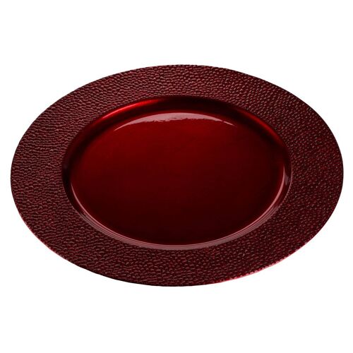 Red Pebble Effect Charger Plate