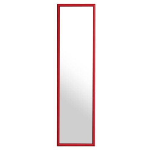 Red Plastic Frame Over Door Mirror