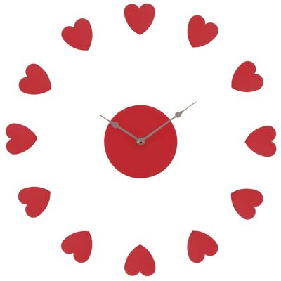 Red Plastic Heart DIY Wall Clock