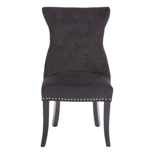 Regents Park Black Cotton Velvet Dining Chair