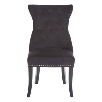 Chaise de salle à manger en velours de coton noir Regents Park 1