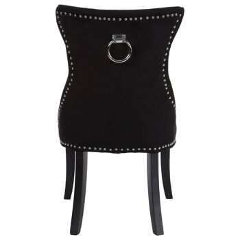 Chaise de salle à manger en velours de coton noir Regents Park 5