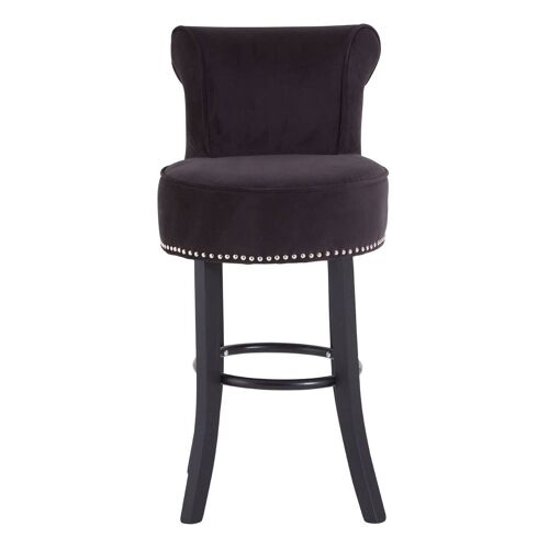 Regents Park Black Velvet Bar Chair