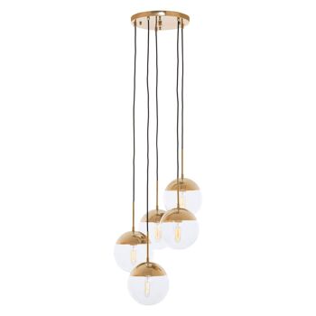 Revive Gold Finish Cinq lampes suspendues 1