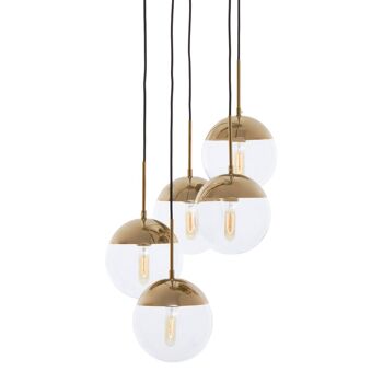 Revive Gold Finish Cinq lampes suspendues 9