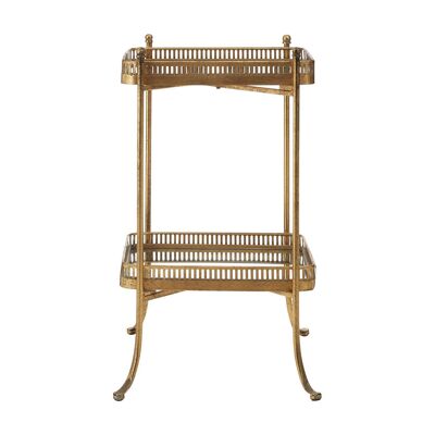 Reza 2 Tiers Gold Tray Table