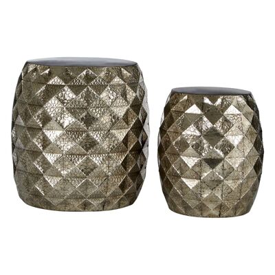 Reza Gold Finish Drum Stools