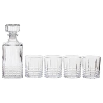 Carafe à motif côtelé avec quatre verres 1